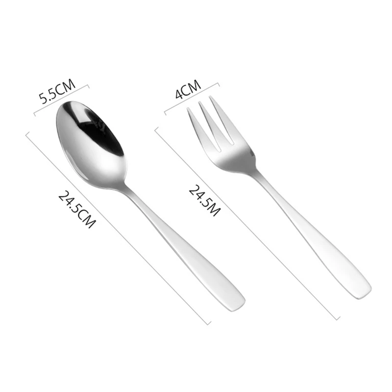 Large Serving Spoon Fork Stainless Steel Western Tableware Long Hande Buffet Cutlery Set Home Kitchen Dinnerware Utensils