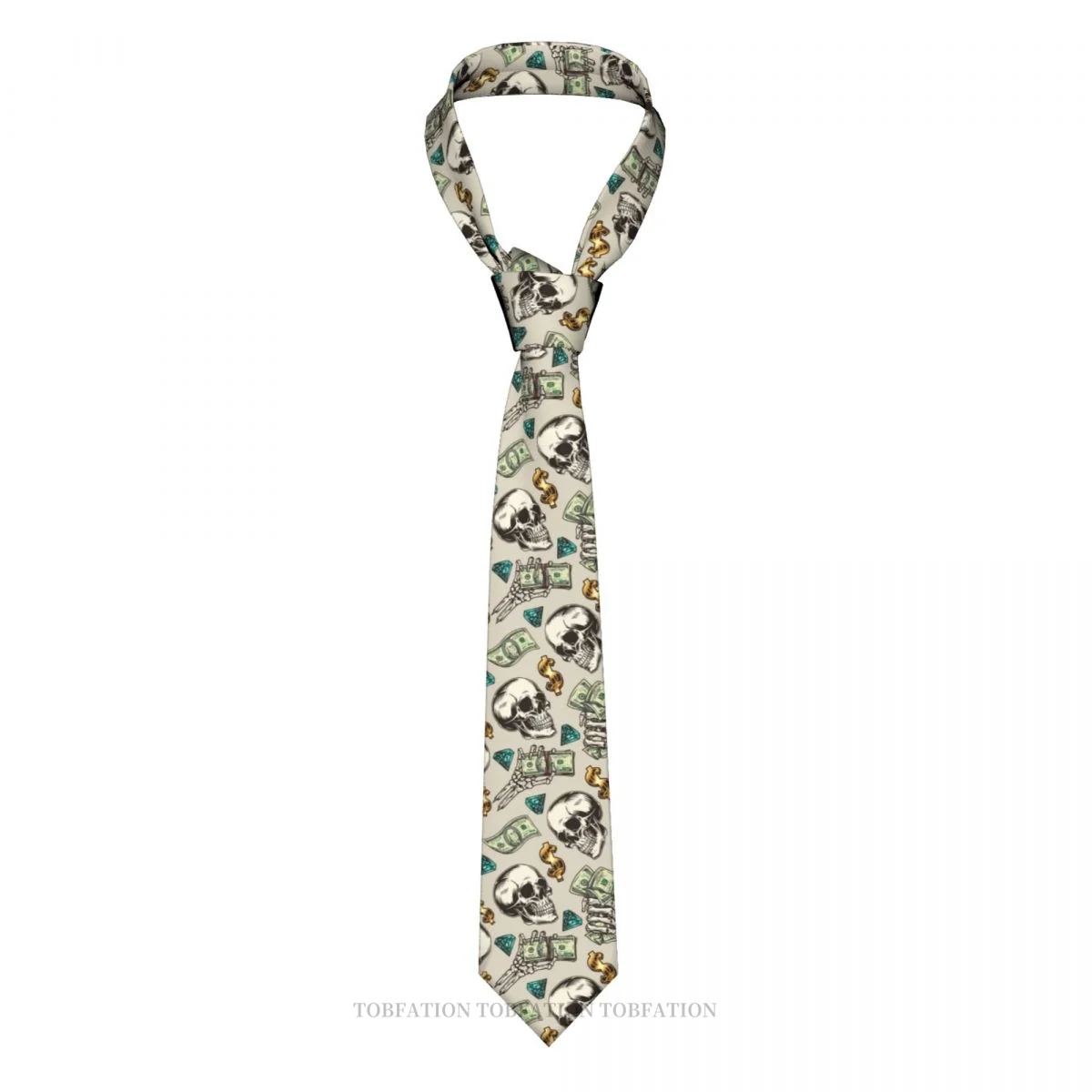 

Money Vintage Skull Skulls Classic Men's Printed Polyester 8cm Width Necktie Cosplay Party Accessory