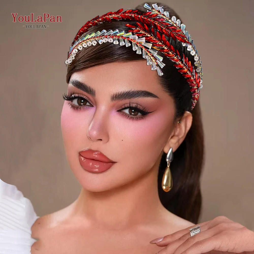 

YouLaPan Bride Rhinestone Hair Hoop Wedding Hairband Party Crystal Crown Bridal Vintage Hair Accessories Banquet Headband HP871