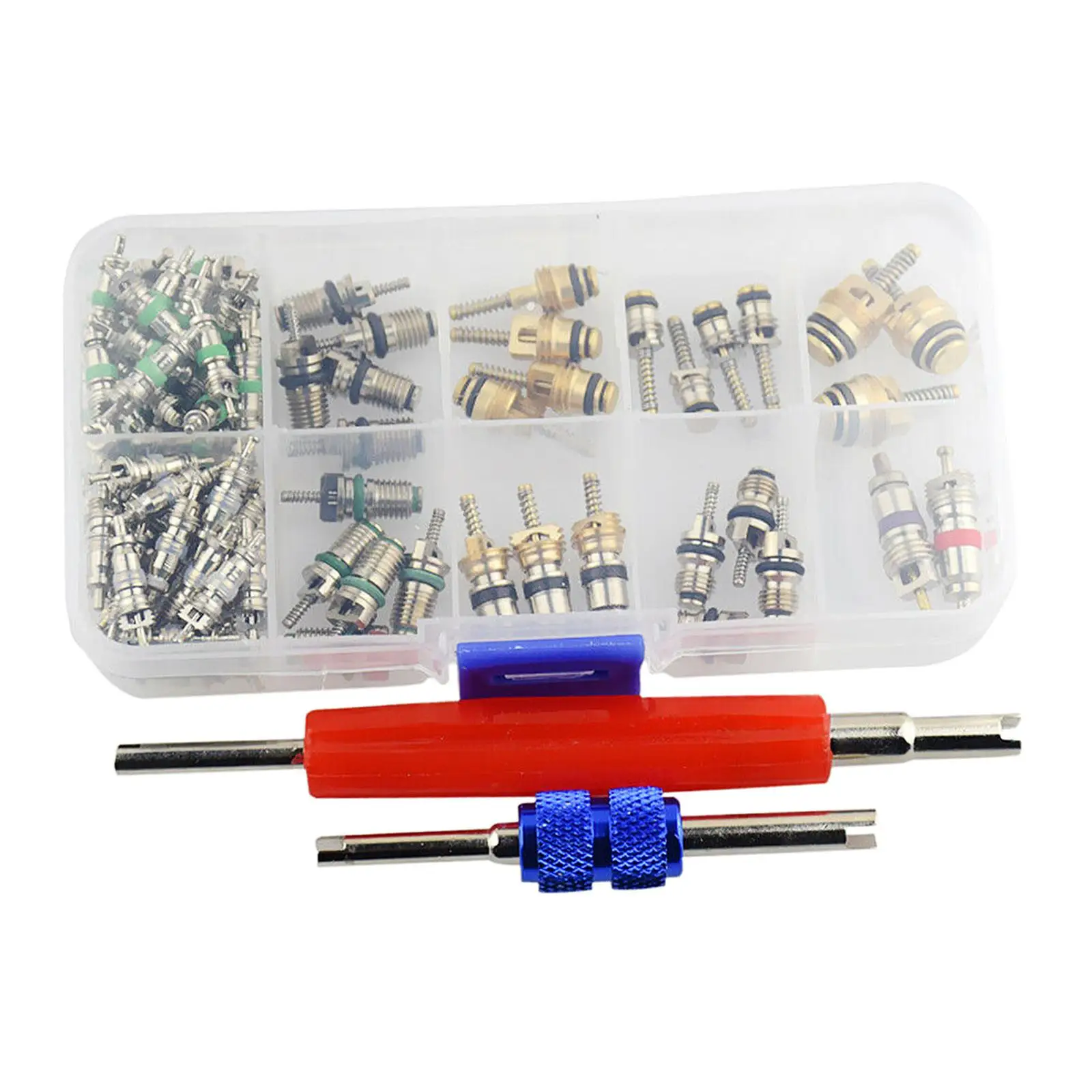 

Комплект для ремонта автомобильных клапанов кондиционера R12 R134A: Простая установка, прямая замена, долговечные сердечники клапанов для систем охлаждения и шин