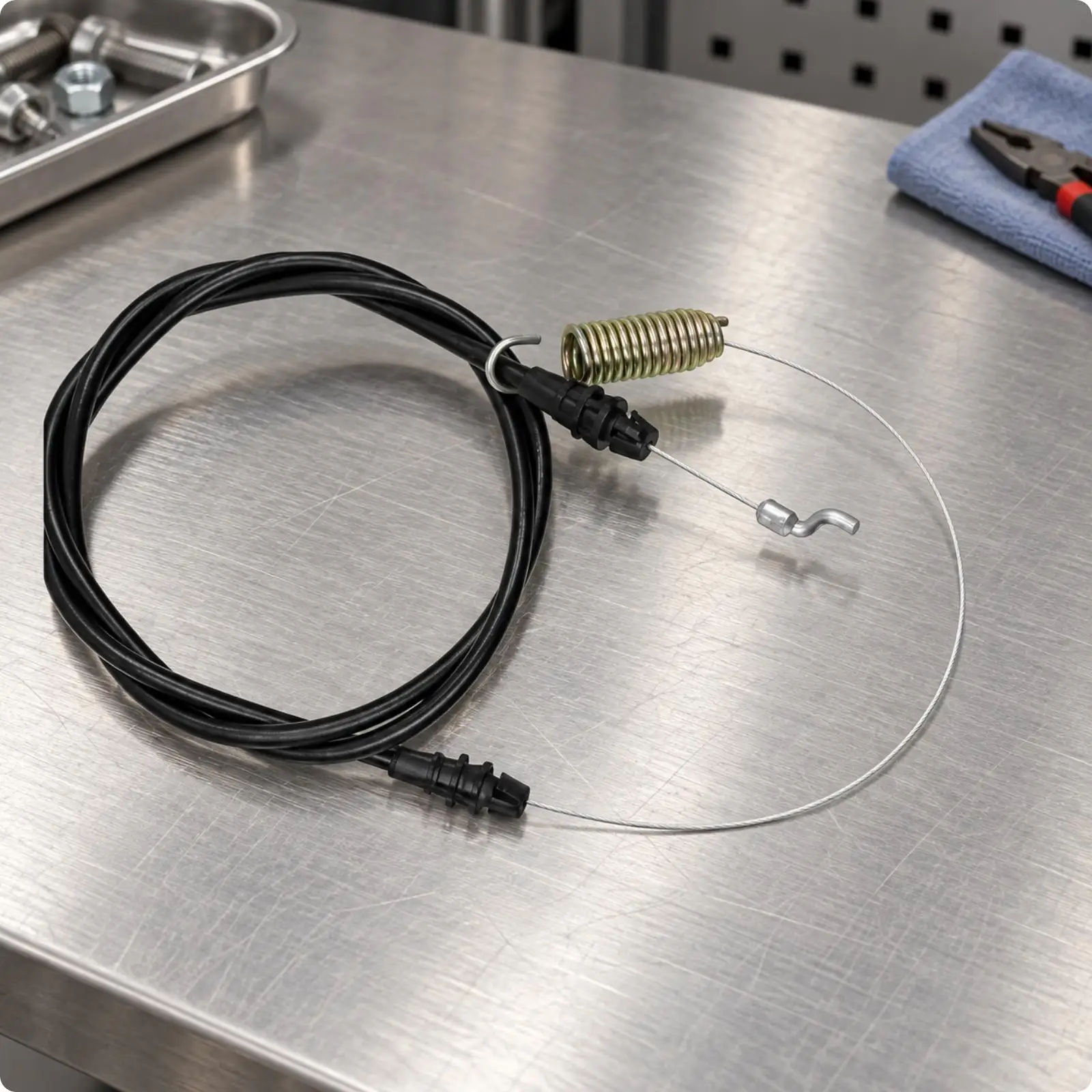 Front Drive Cable Assembly Compatible Lawn Mower Drive Cable with Coil Spring OEM Specification Easy to Install