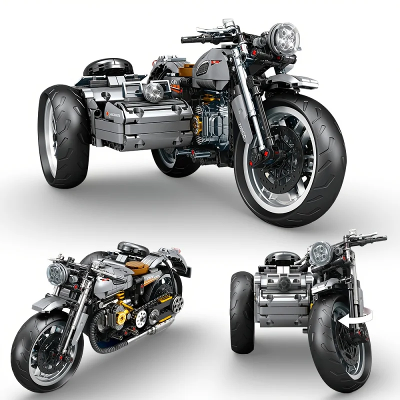 Silver Tricycle Building Blocks Set, Suitable for 14+, Challenging Assembled Toys, Home Decoration & Gift