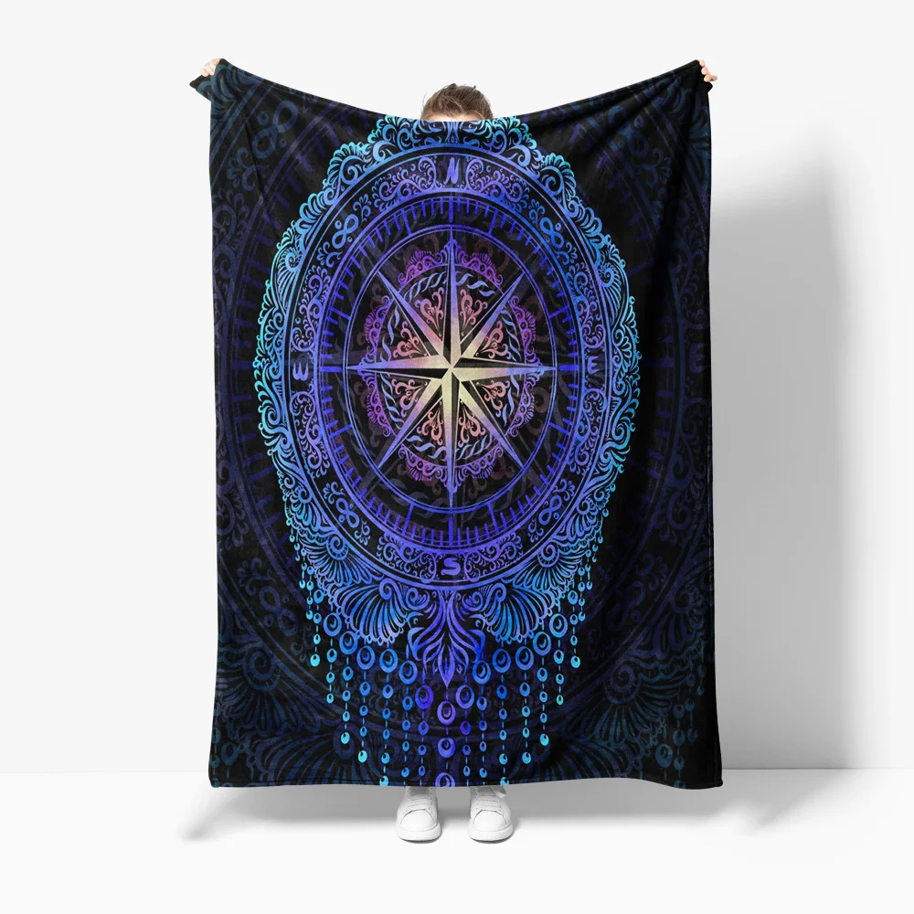 

Psychedelic Mandala Dream Catcher Blanket Bohemian Ombre Tribal Tapestry Wall Hanging Decor