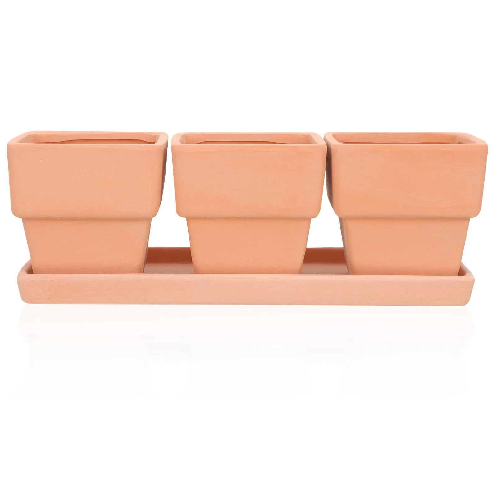 

1Set Red Pottery Flower Pot Modern Minimalist Succulent Planter Decor for Indoor Outdoor Plants Office Balcony Garden