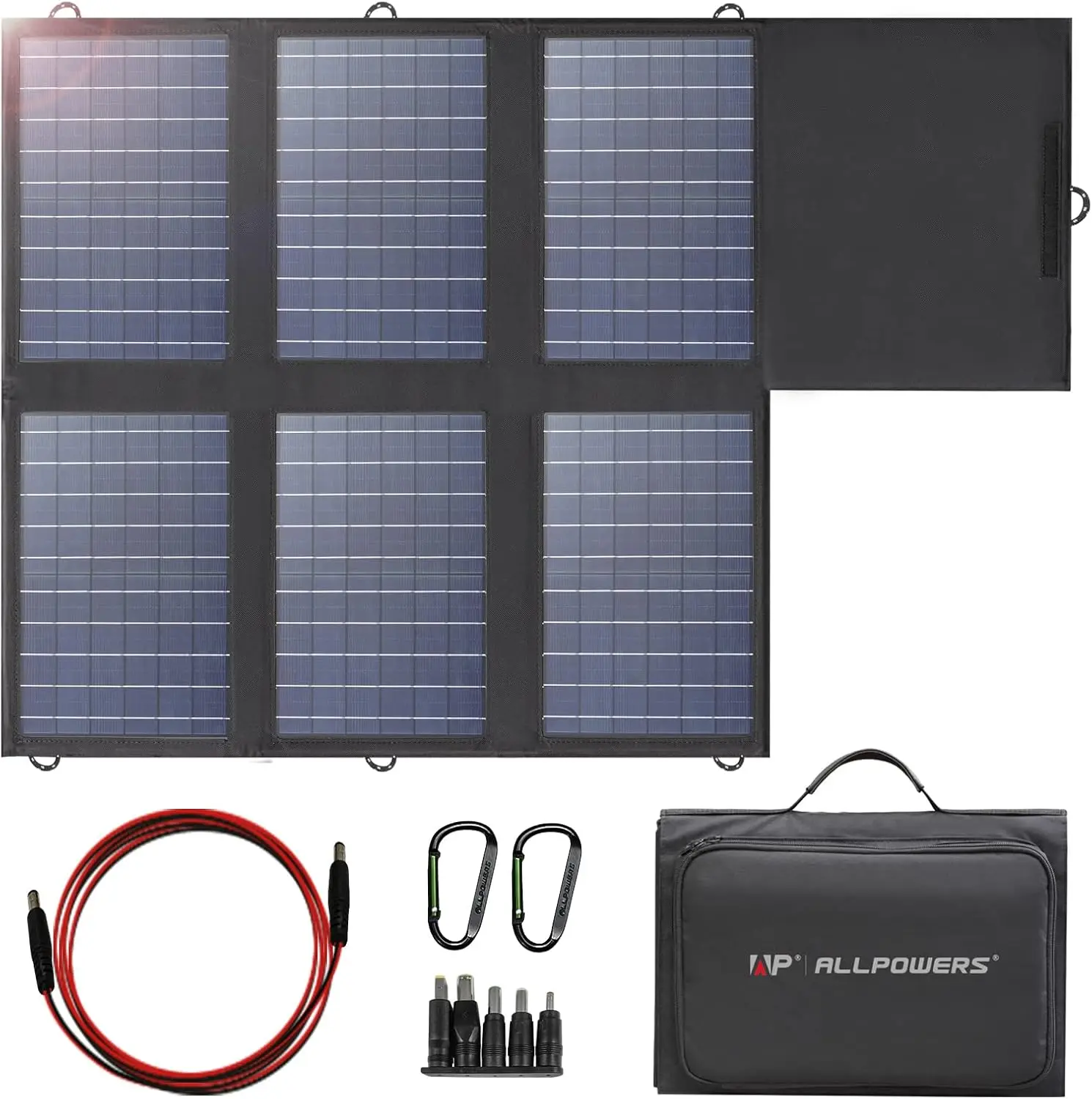 

Foldable 60W Solar Panel Charger - Waterproof Portable Panel with 18V DC, 60W USB-C and USB-A Outputs for Laptops