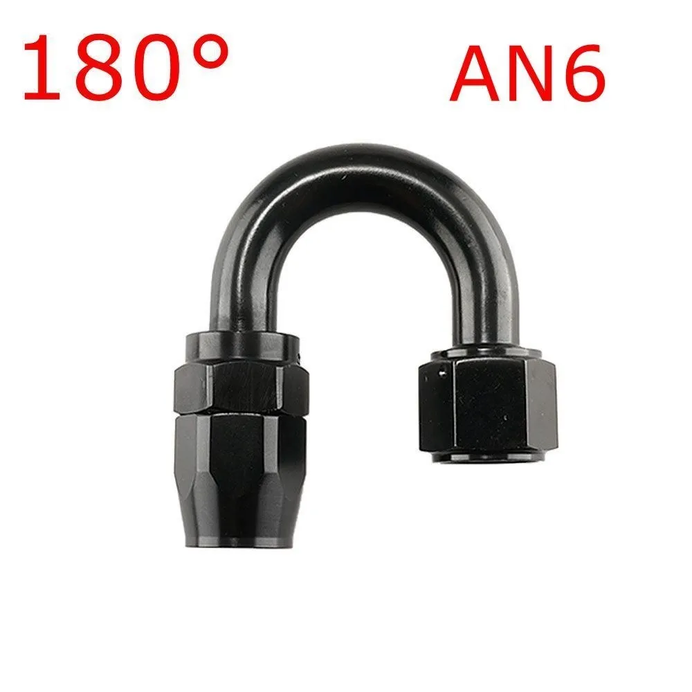 1 stück AN4/6/810/12 Gerade 0 °/45 °/90 °/180 ° Grad aluminium Swivel Schlauch End Fitting Adapter Öl Kraftstoff Linie NPT STECKER Schwarz