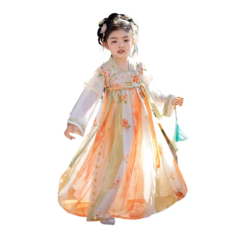 Китайское Повседневное платье Hanfu, традиционное китайское платье Hanbok, элегантные женские платья, винтажное платье в китайском стиле для маленьких девочек