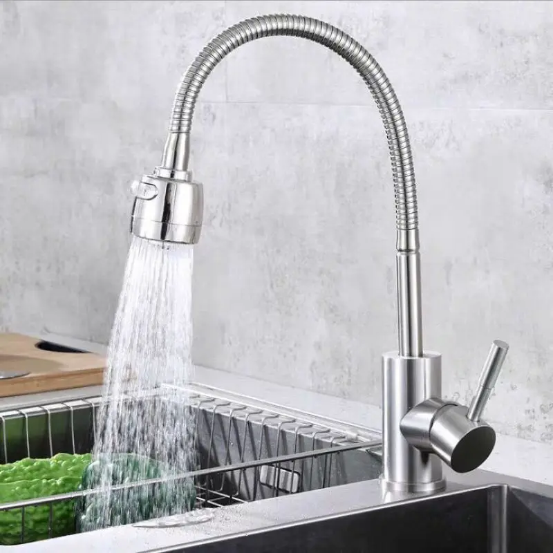 304 Stainless Steel Kitchen Faucet Home Vegetable Washing Basin Sink Rotatable Universal Splash Proof Faucet Kitchen Accessories