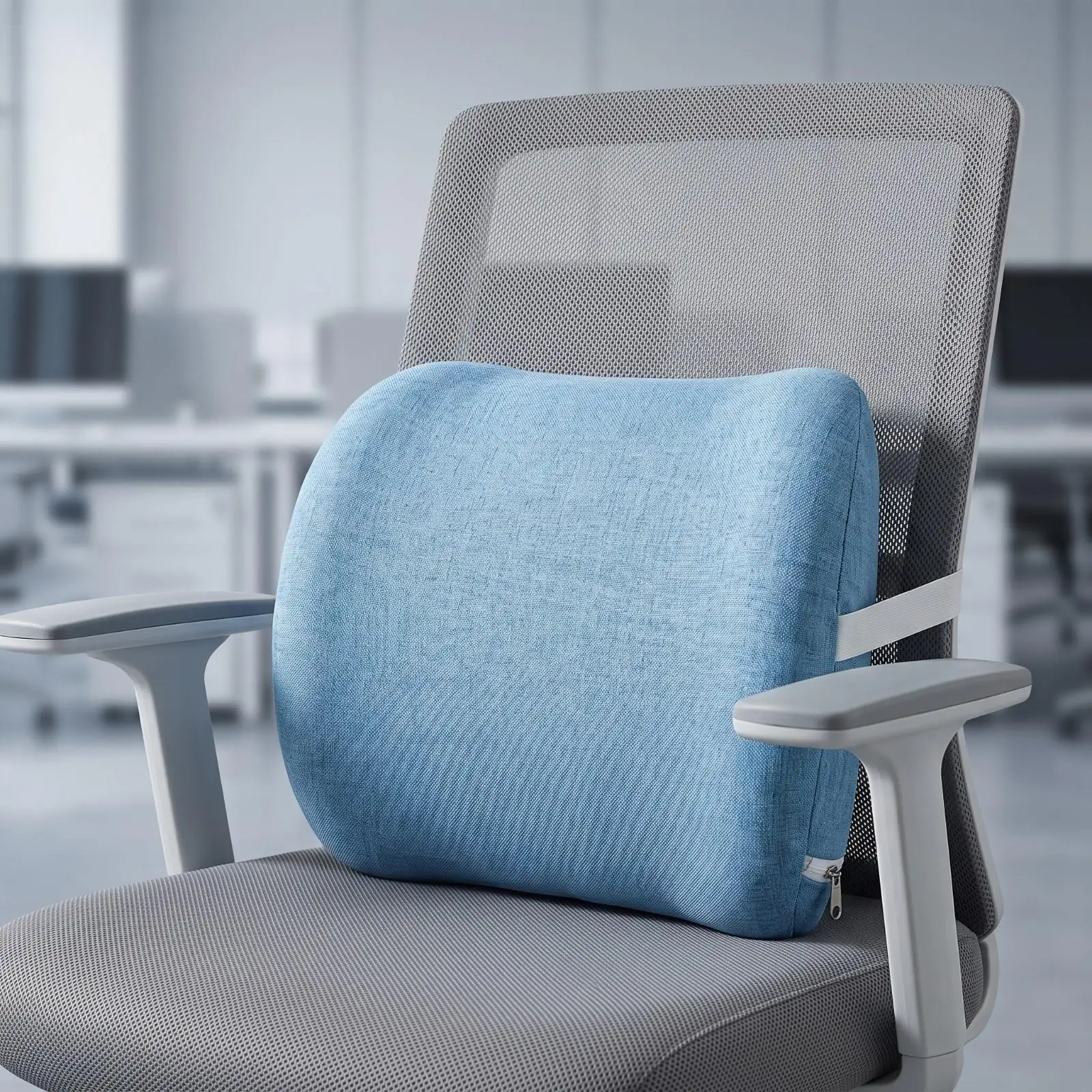 Desk Chair Back Support Cushion with Firm Sponge Core and Dustproof Inner Liner for Ergonomic Comfort in Home Office Seating