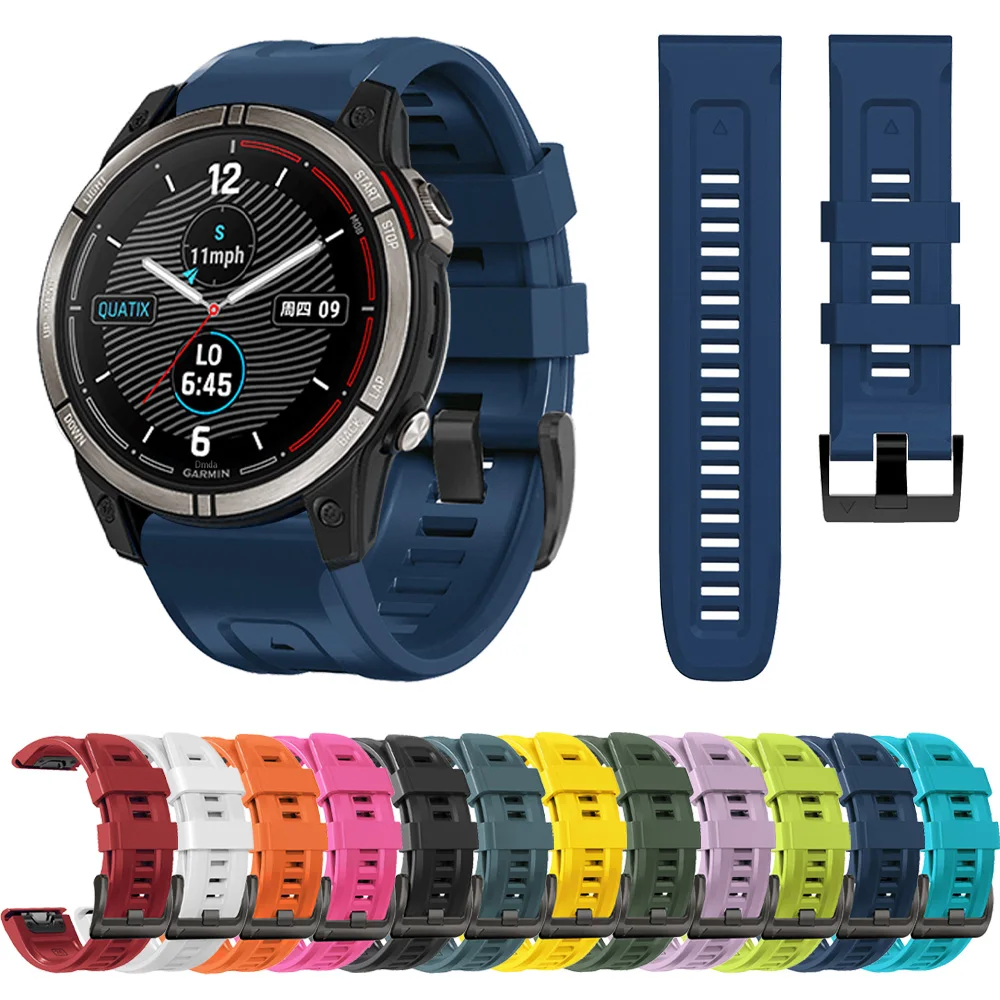 Quickfit Silicone 22 26mm Watch Strap For Garmin Tactix 7 AMOLED Delta Bravo Watchband For Quatix 7 7X 6 5 3 Band Outdoor Sports