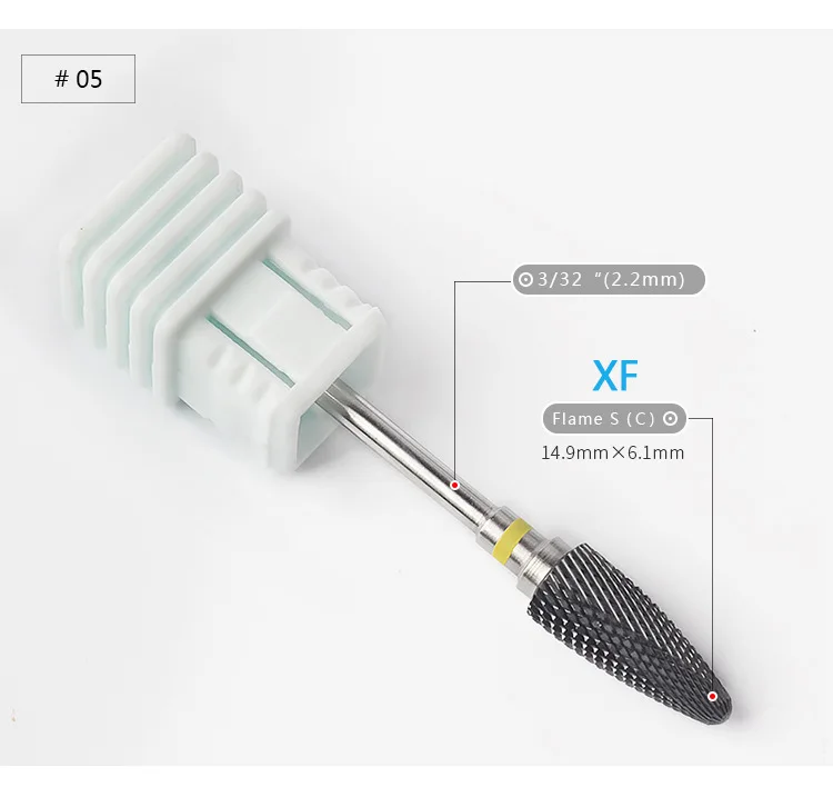 20pcs Dental Black Ceramic Drill Head 2.35mm Nail Drill Bits Jewelry Grinding Head Dentistry Polishing Materials