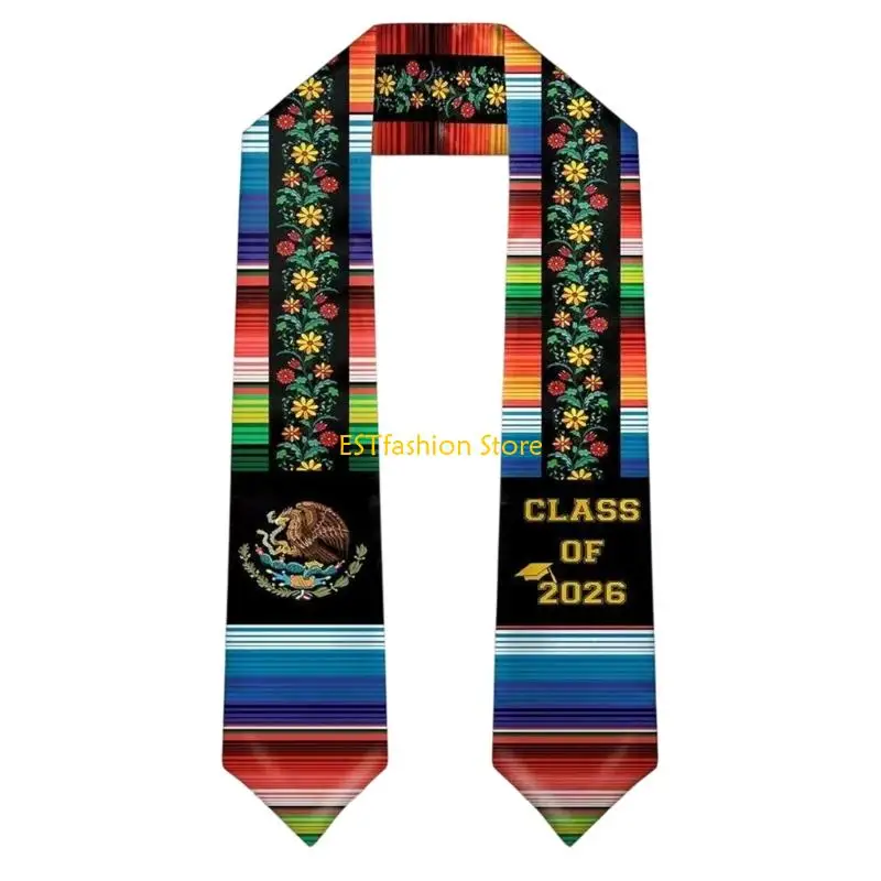 Y5GC Stylish Unisex Graduation Capelet Color Optional Sash Skin Friendly Fabric Scarf Shawl For Students And Parents