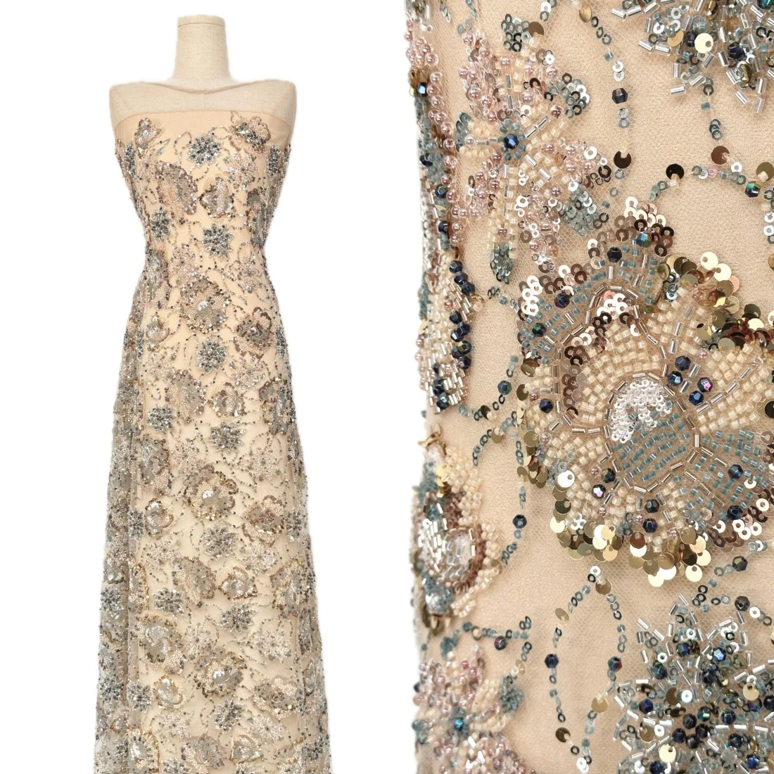 

Luxury 3D Heavy Lace Fabric 2026 High Quality African Beaded Sequins Lace Fabric Nigerian Mesh Lace Prom Wedding Dress