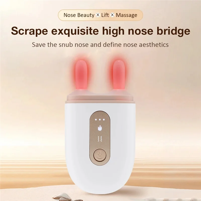 PB-Nose Bridge Massager Meridian Massage Comb رفع تدليك الاهتزاز الساخن ضغط الوجه