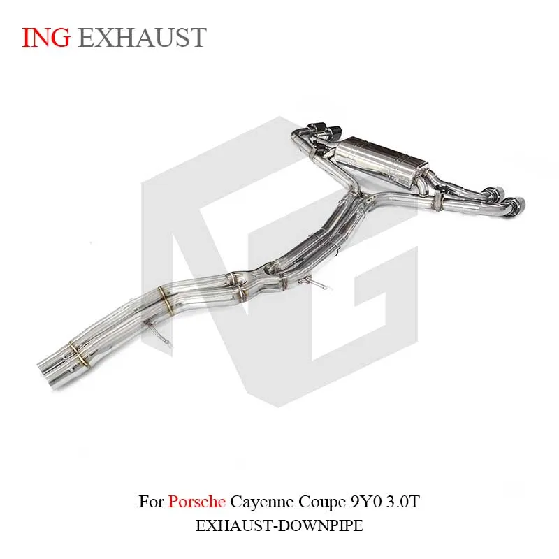 ING Stainless Steel Exhaust System Valve Catback for Porsche Cayenne Coupe 9Y0 3.0T with High Quality Auto Turning Pipe Parts