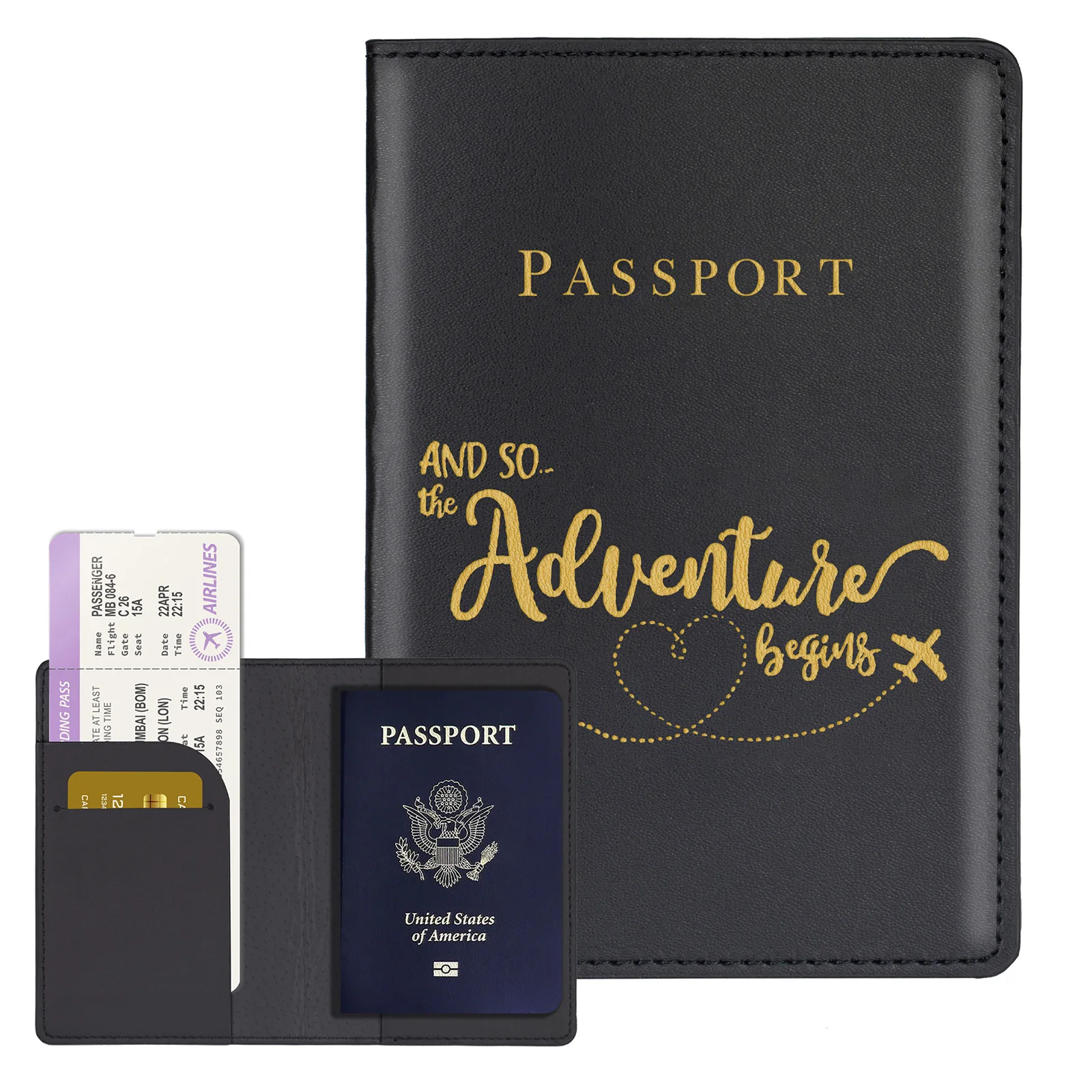 

Adventure Passport Cover Case And Luggage Tag Set, Travel Passport Holder Wallet, Women Men Luggage Accessories