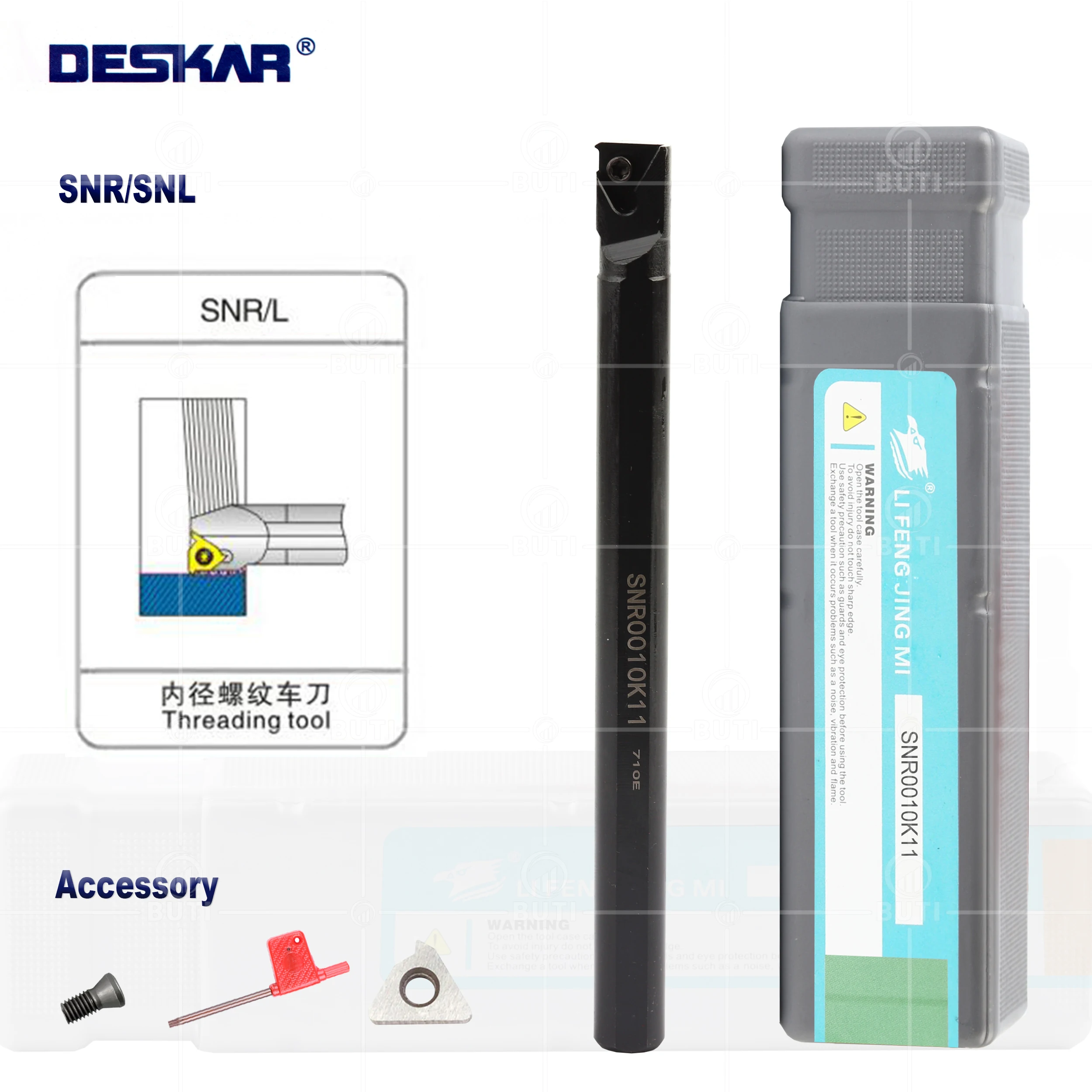 

DESKAR 100% Original SNR0008K11 SNR/L0010K11 SNR/L0016Q16 SNR0020R16 SNR0025S16Internal Thread Turning Tool SER SEL Lathe Holder