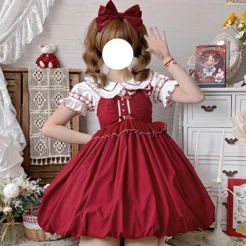 

MAGOGO Original Design Vintage Christmas Harajuku Lolita Dresses Sweet Kawaii Princess JSK Sleeveless Bud Strap Dress For Women