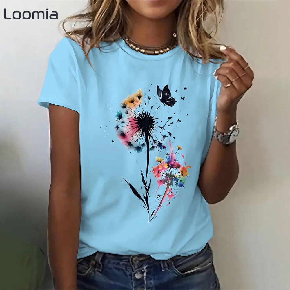 Summer Minimalist Woman Clothing O-Neck Simple Graphic T Shirts Female Clothing Fashion Women's T-Shirt Casual Woman Clothing