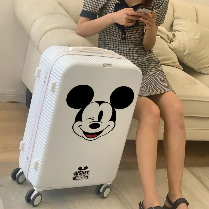 Mickey men and women\'s new sweet and cute cartoon graffiti portable waterproof with password universal wheel trolley suitcase