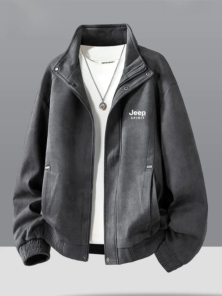 

Мужская повседневная замшевая куртка American Sle, весенняя, свободного кроя, с воротником-стойкой, на молнии, ветрозащитная, стандартной длины, полиэстер...