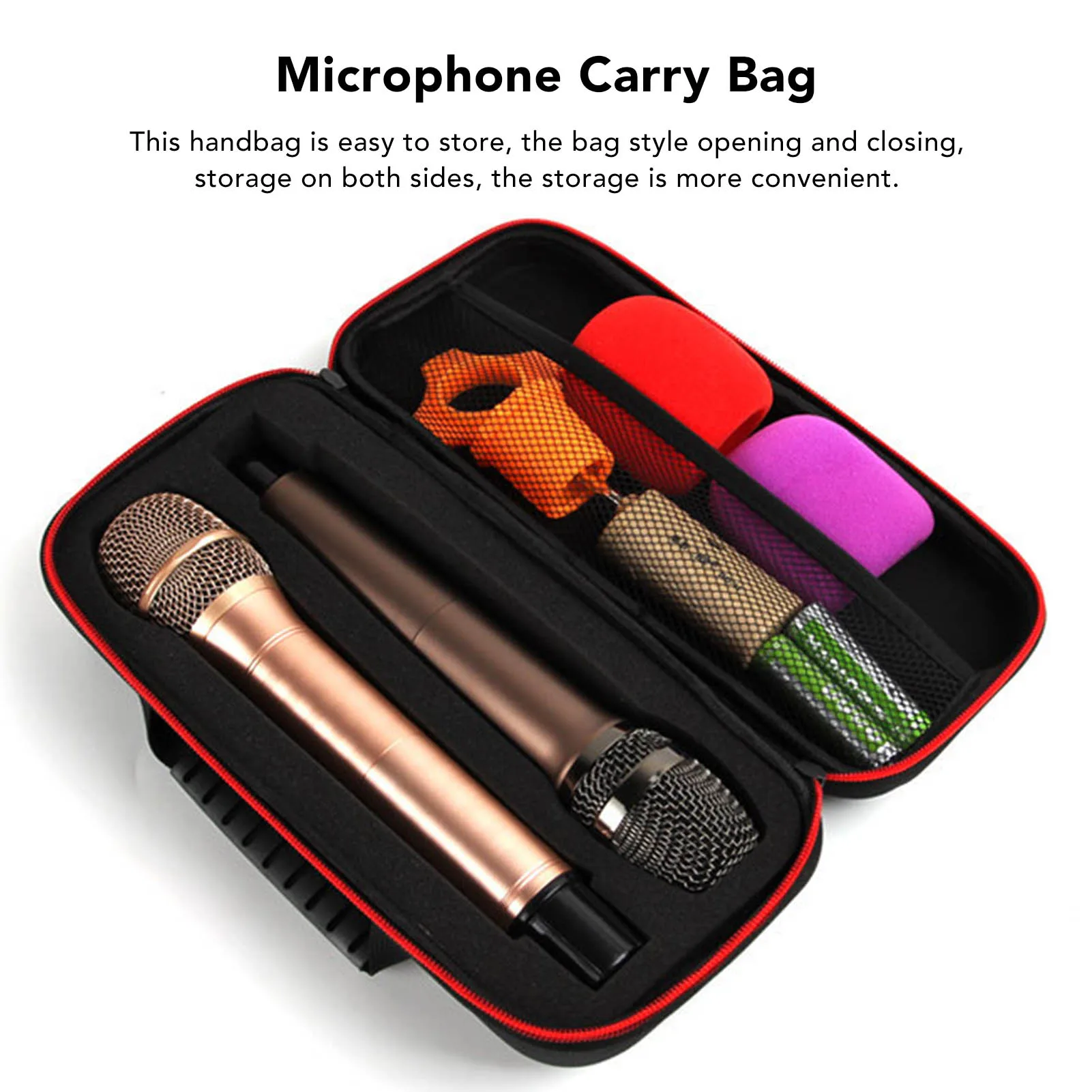 Microphone Carry Bag Microphone Storage Bag Microphone Storage Box Shockproof Drop Proof EVA  Bag Wireless Microphone Case
