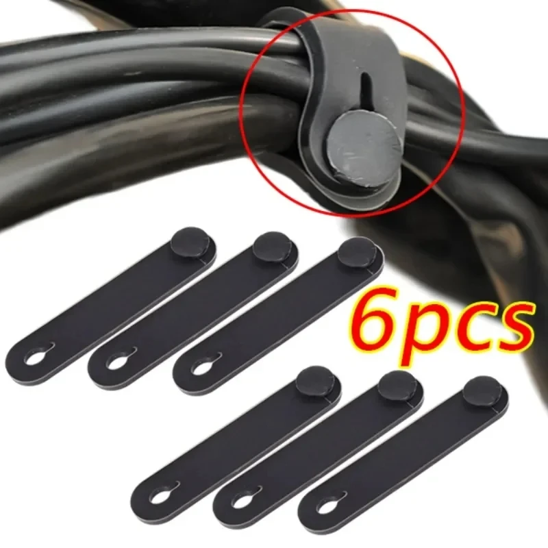 1-6Pcs Motorcycle Rubber Frame Securing Cable Wiring Harness Power Cord Tie Clutch Line Brake Ties Elastic Fix Accessories