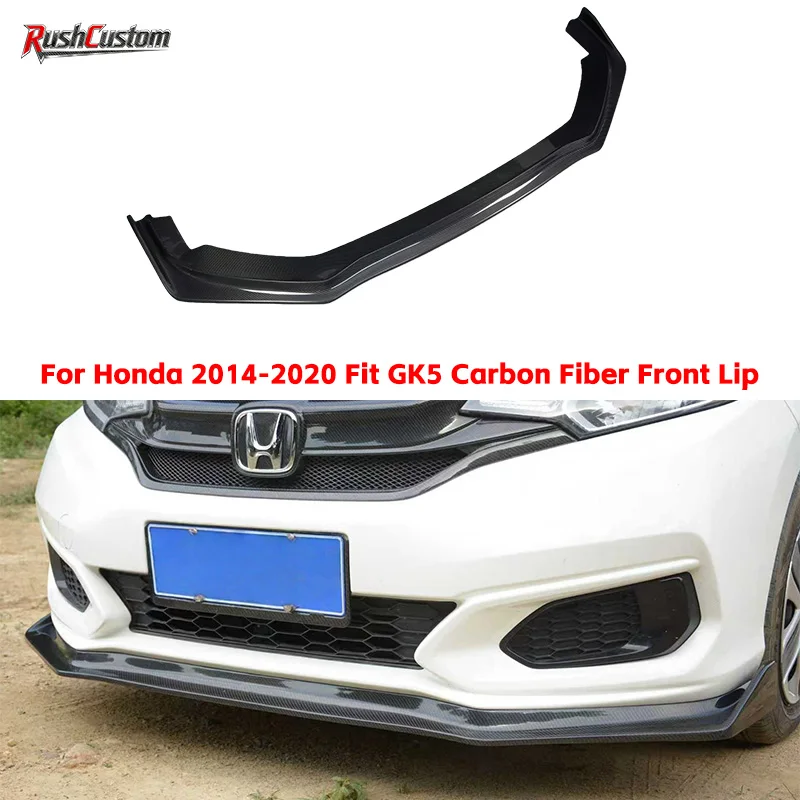 

For Honda 2014-2020 Fit GK5 Carbon Fiber Front Lip Spoiler High-Quality Front Bumper