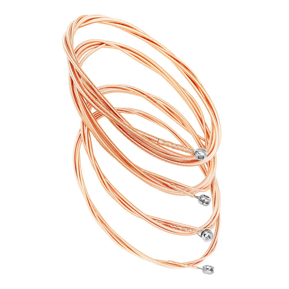 

4 Pcs Strings Wooden Bass High Carbon Steel Coated Copper Durable Tight Winding Clear Sound Alloy Strings Bass Accessories