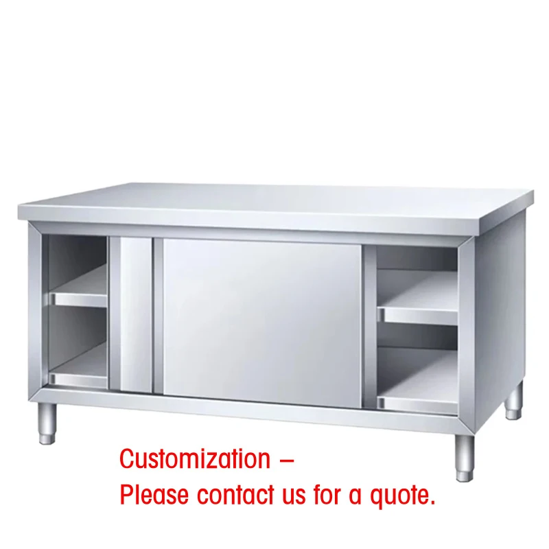 custom.New Factory Commercial Kitchen Worktable Easy Installation Modern Style Stainless Steel Material Hotels and Storage