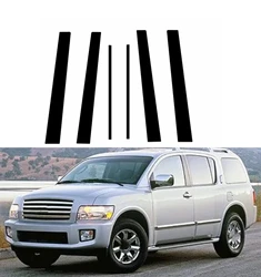 Glossy Black  Pillar Posts Fit For Infiniti QX56 QX80 2004-2011 2012 2013 Car Door Window Decal Sticker Accessories Cover Trim