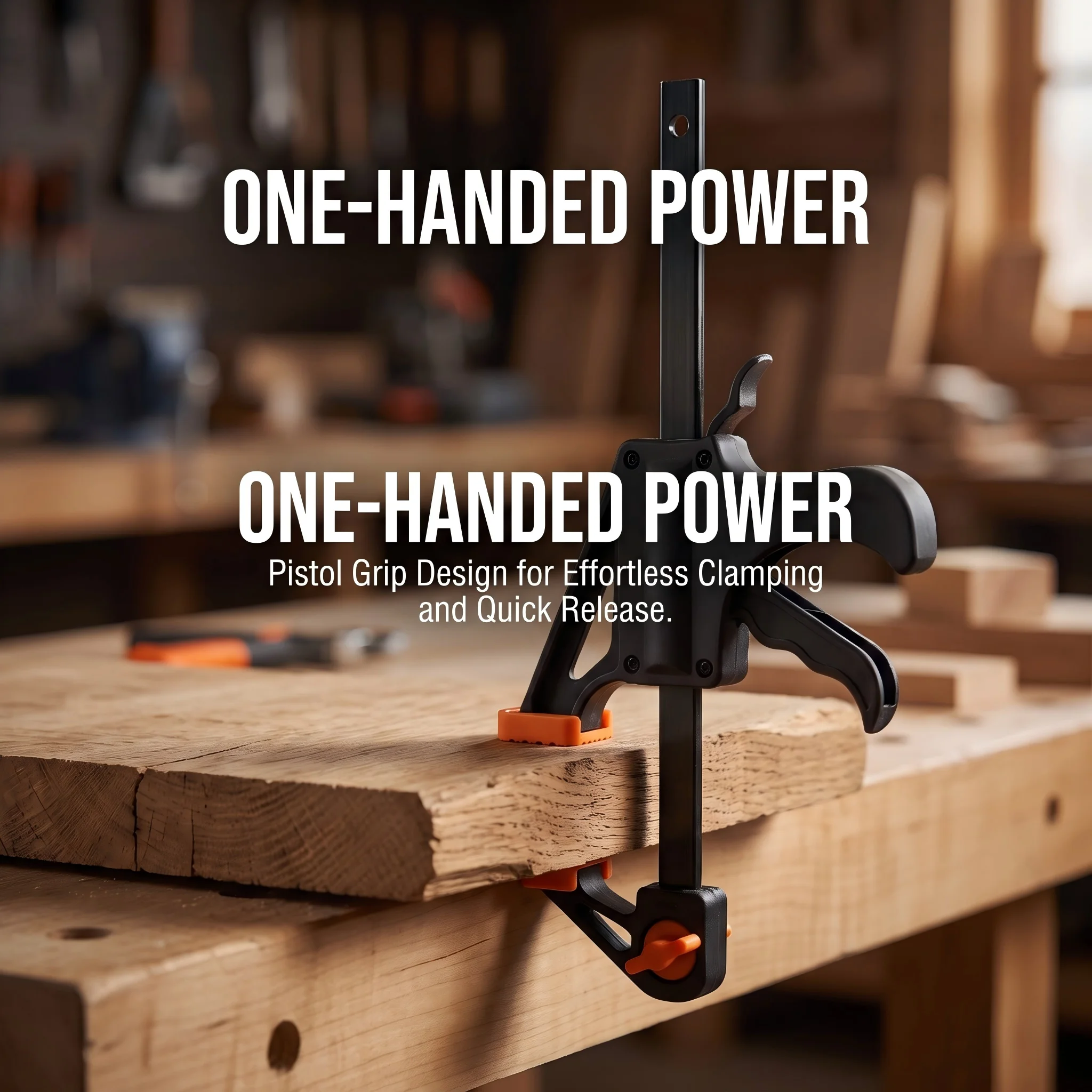 4 Inch Woodworking Quick Release Ratchet Bar Clamp, Heavy Duty Squeeze Clip Nylon Carpenter Hand Tool for Wood Working Repair