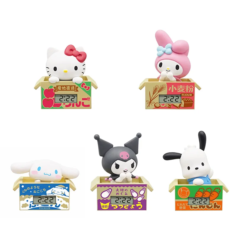 

Hello Kitty ‌ Слепая коробка серии Melody Clock ‌ Cinnamoroll Kuromi Surrounding Kawaii Фигурка Настольный орнамент Модель игрушки Gif