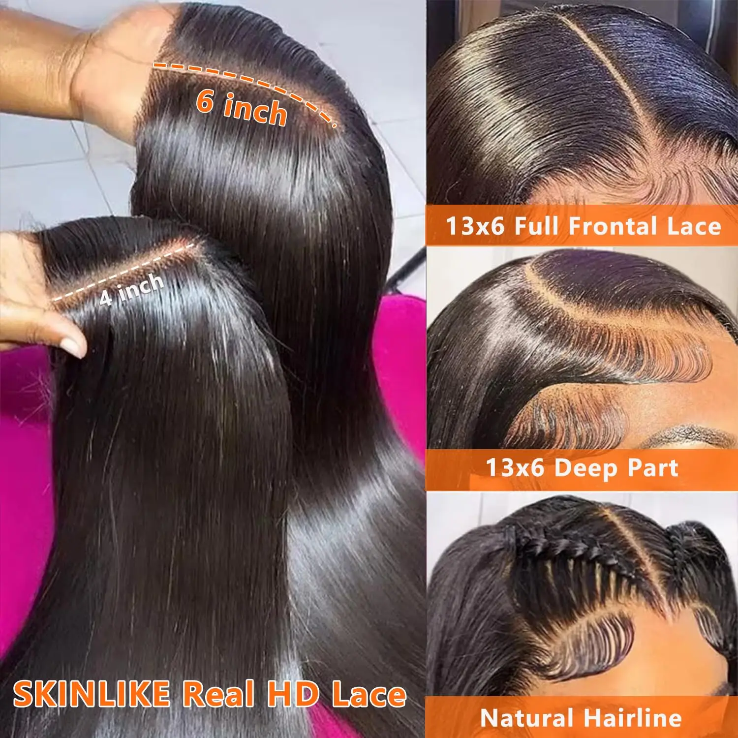 13x6 كامل الباروكات أمامي رقيقة جدا ريال HD الدانتيل شعر مستعار أمامي 0.10 مللي متر غير مرئية HD الدانتيل الباروكات قبل قطعها ابيض عقدة صغيرة 250% الكثافة