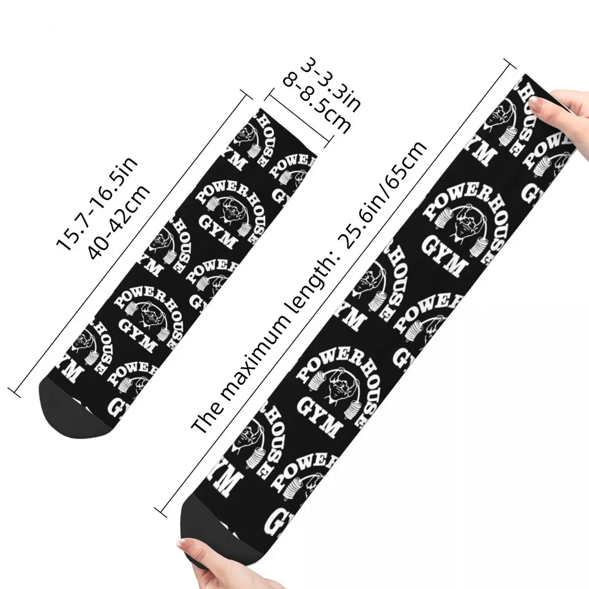 Powerhouse Gym Motivation Accessories Socks Cozy Bodybuilding Fitness Sport Long Socks Super Soft for Unisex Small Gifts