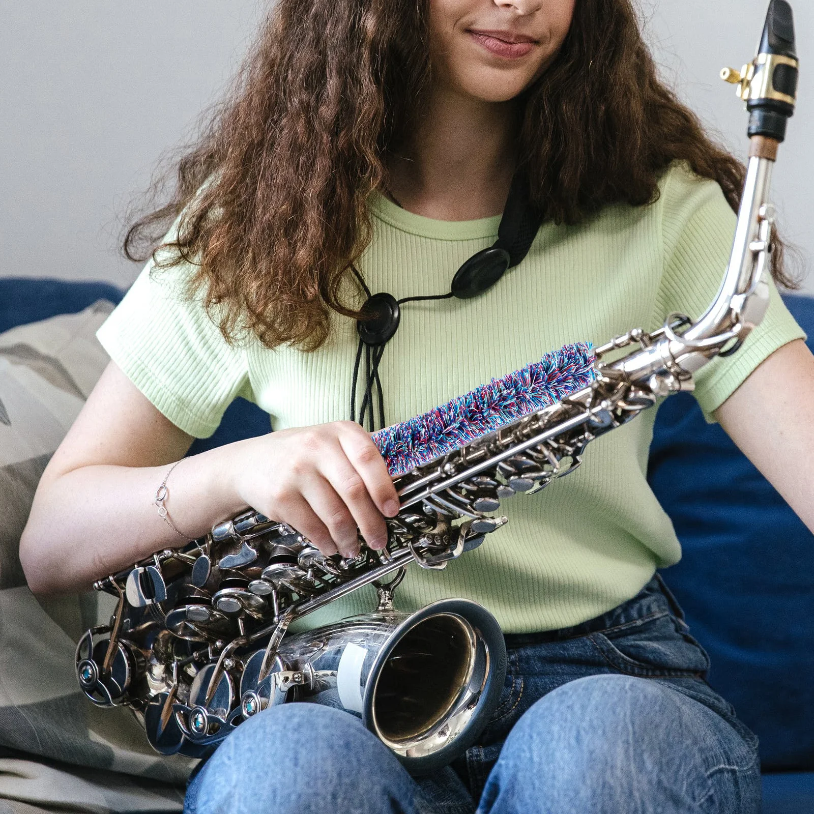 

Soprano Sax Cleaning Brush Safe to Use Compact Storage Easy Maintenance Saxophone Cleaning Tool Saxophone Maintain Care Tool