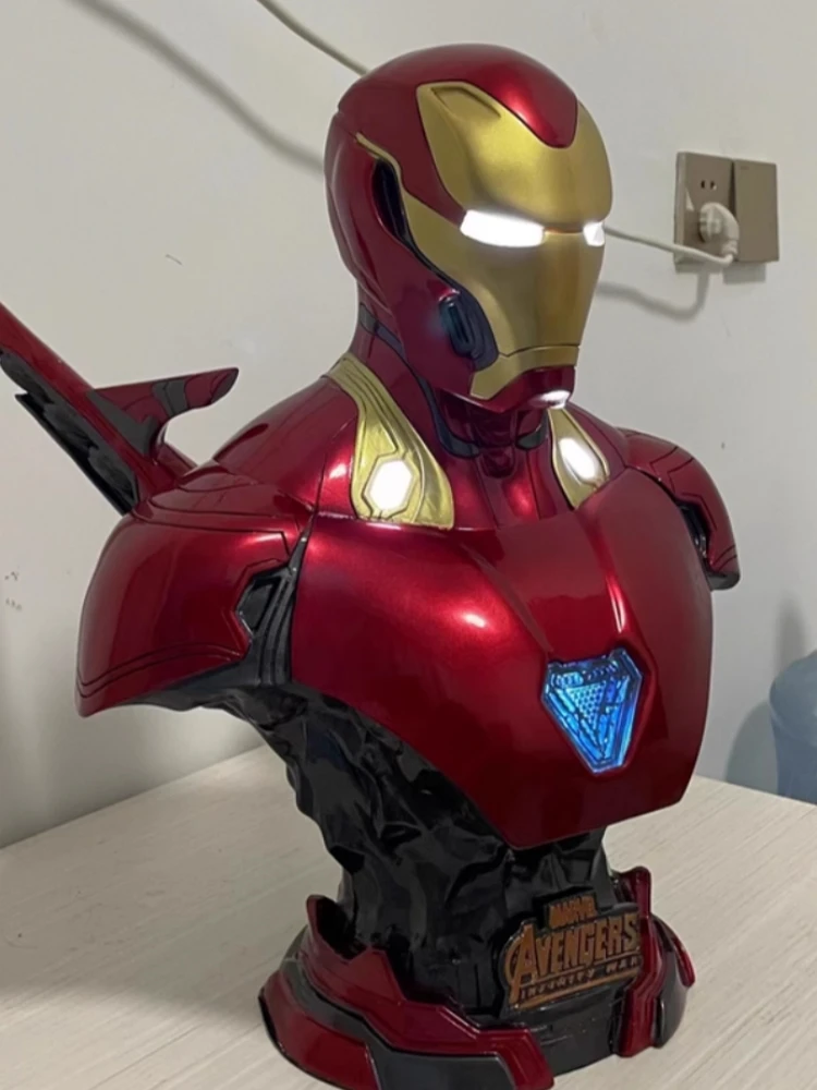 Homem de ferro vingadores brilhante mk50 busto resina modelo 1/3 tamanho grande 40cm estátua estática atualizado modelo gk periférico presente colecionável
