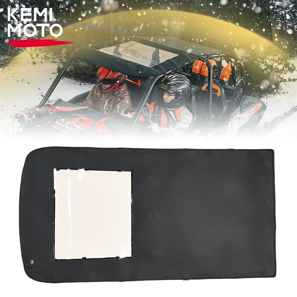 UTV 1680D #2883074 Soft Roof Top Black Compatible with Polaris RZR XP 4 1000/ 4 Turbo / 4 900 Waterproof Sunshade 2014-2023