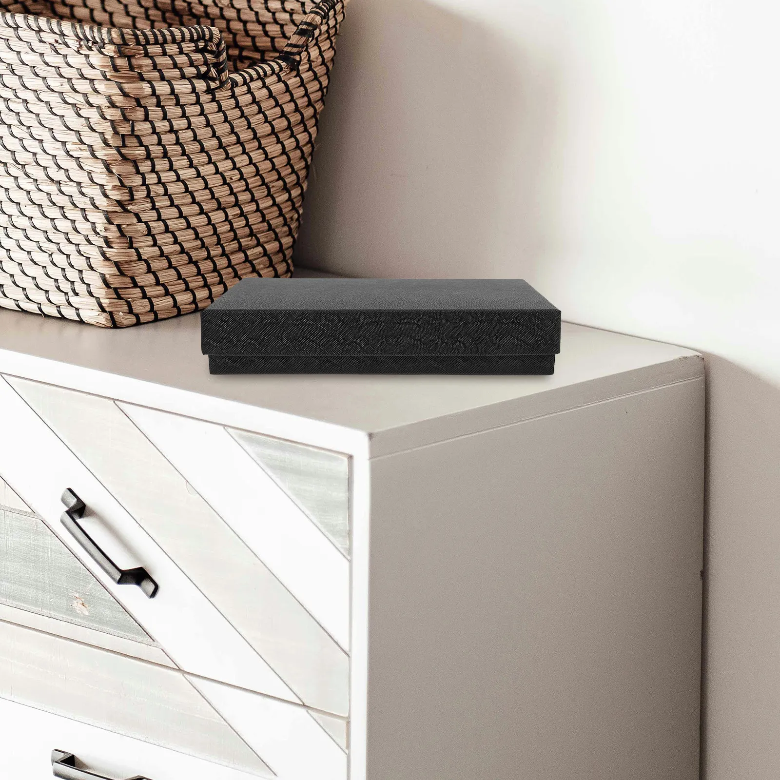 

4Pcs Black Paper Gift Boxes Square Packaging Boxes with Lids for Jewelry Rings Necklaces Party Favor Weddings Proposals