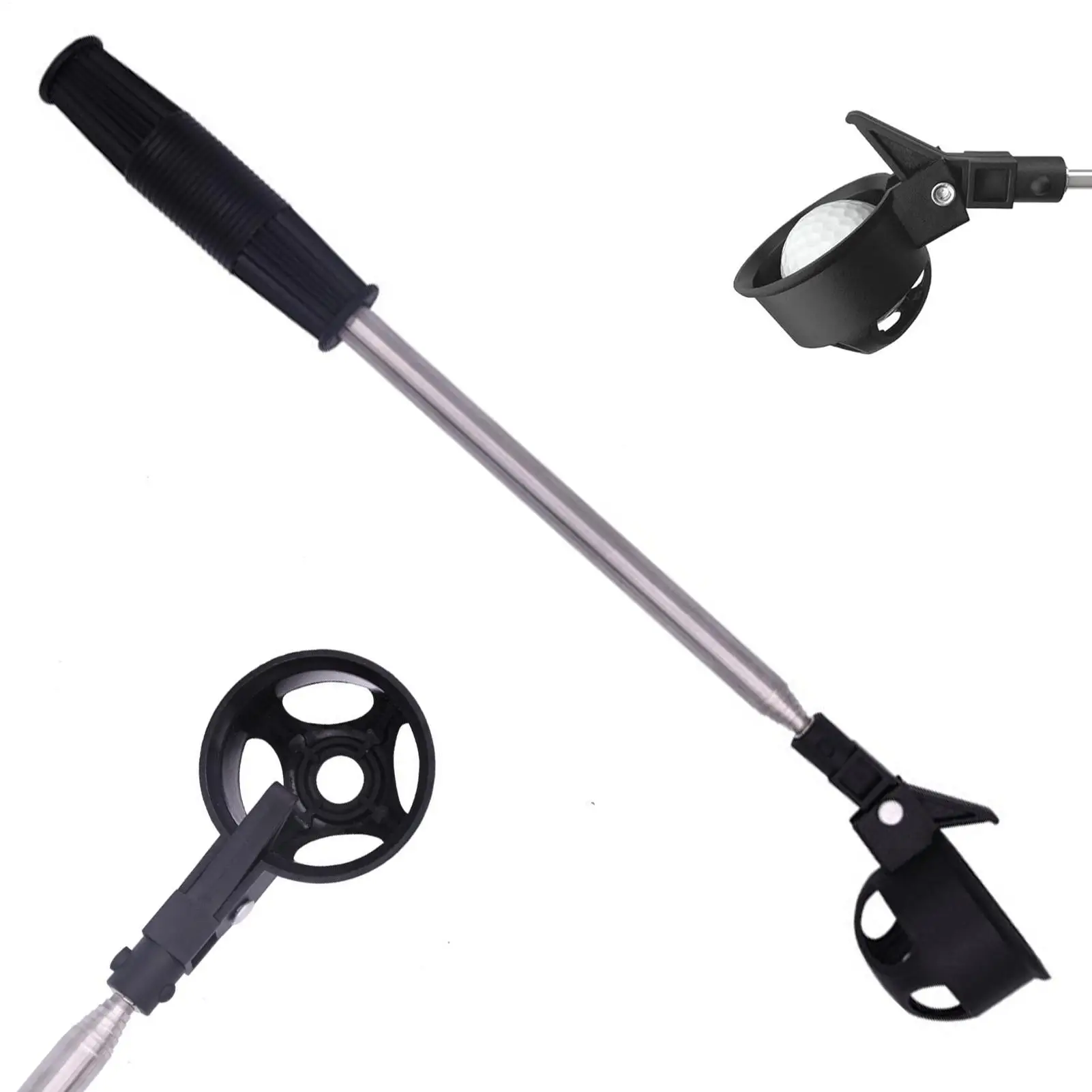 Golf Ball Retriever 8-Section Stainless Steel Retractable Golf Ball Pick Up Tool Lightweight Golf Retriever For Driving Range