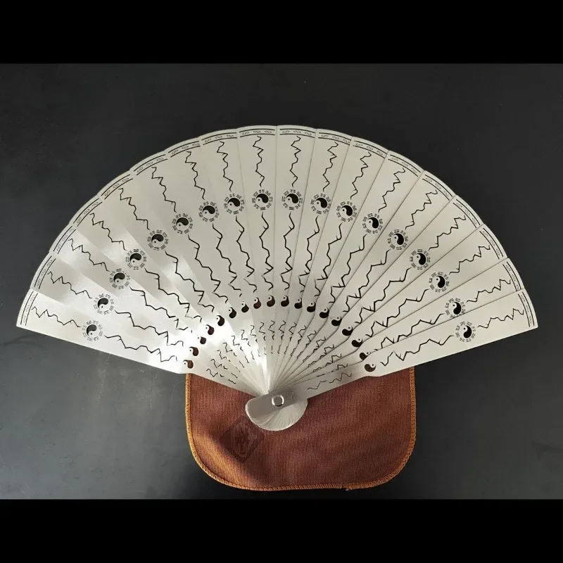 Metal Folding Fan Stainless Steel Martial Arts Fan Ancient Style High-end Gift