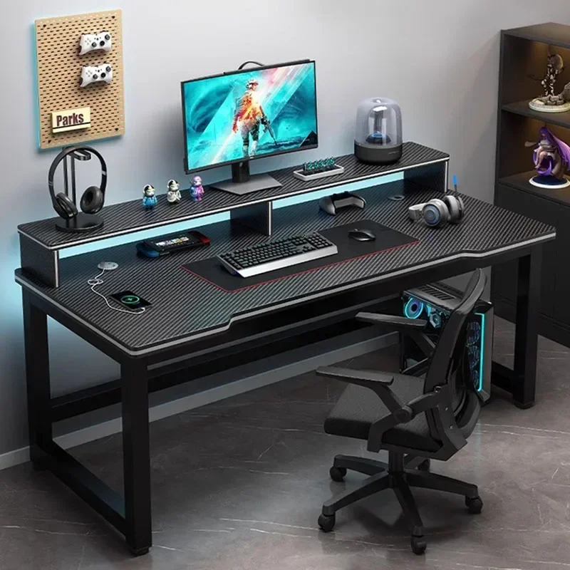 

Shelf Living Room Office Desk Storage Standing Floor Metal Arbenic Computer Desks European Black Mesa De Escritorio Furniture