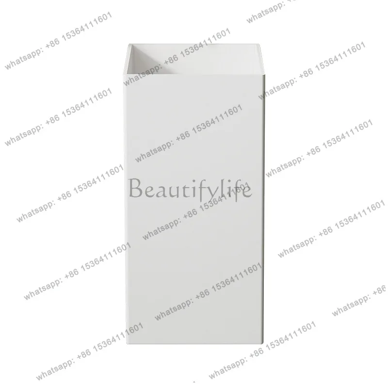 Square artificial stone integrated floor-to-ceiling wash basin column basin for household use