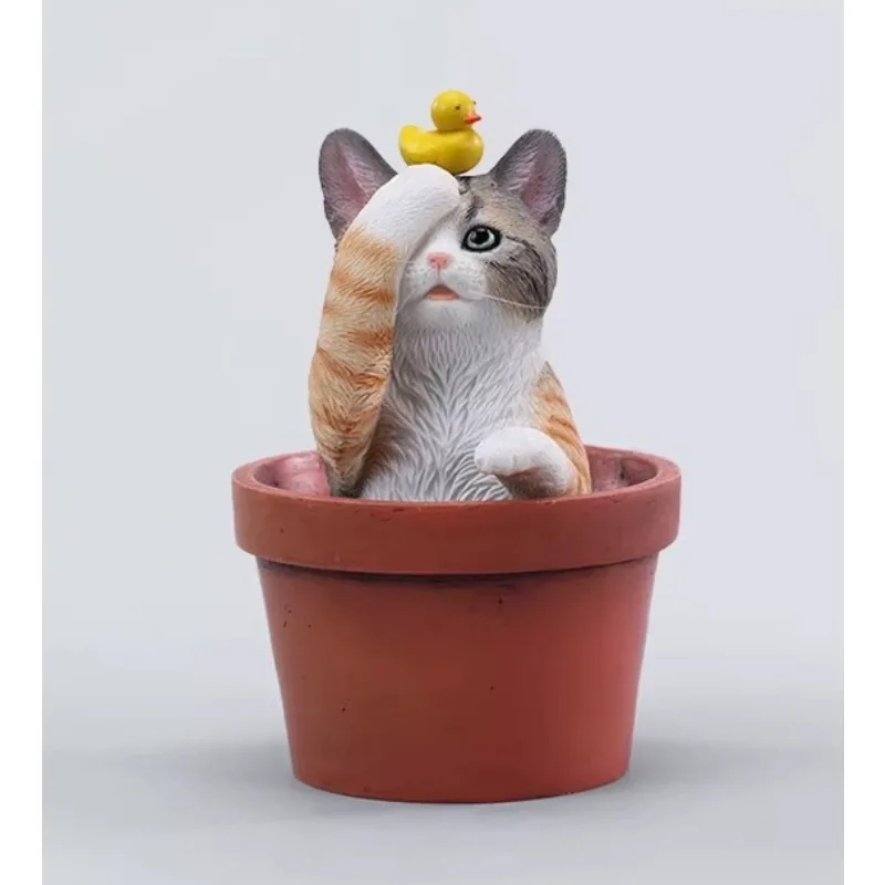 

В наличии: JXK Милая фигурка кошки с цветами (имитация трех цветов) в коротком английском стиле, с повязкой на голову, для декора рабочего стола, коллекционная.