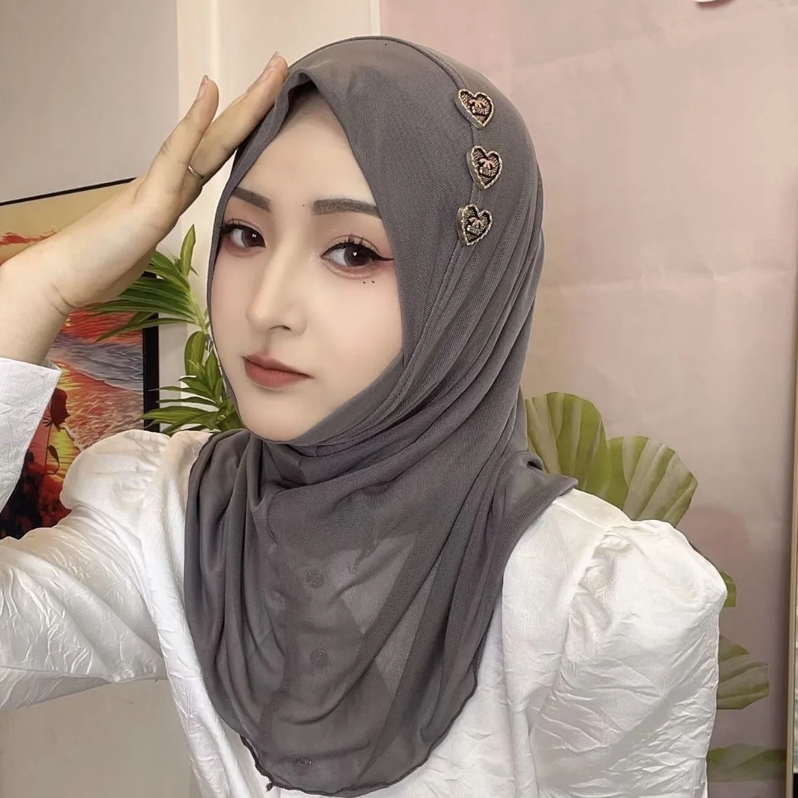 Summer Two Layers Muslim Islam Instant Wrap Hat Hijabs