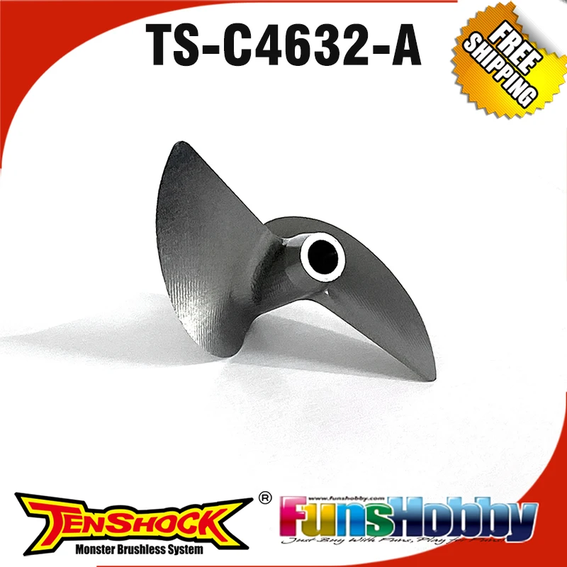 Tenshock CNC 7075-T6 2 blade Aluminium Propeller M4 for Mono / Hydro