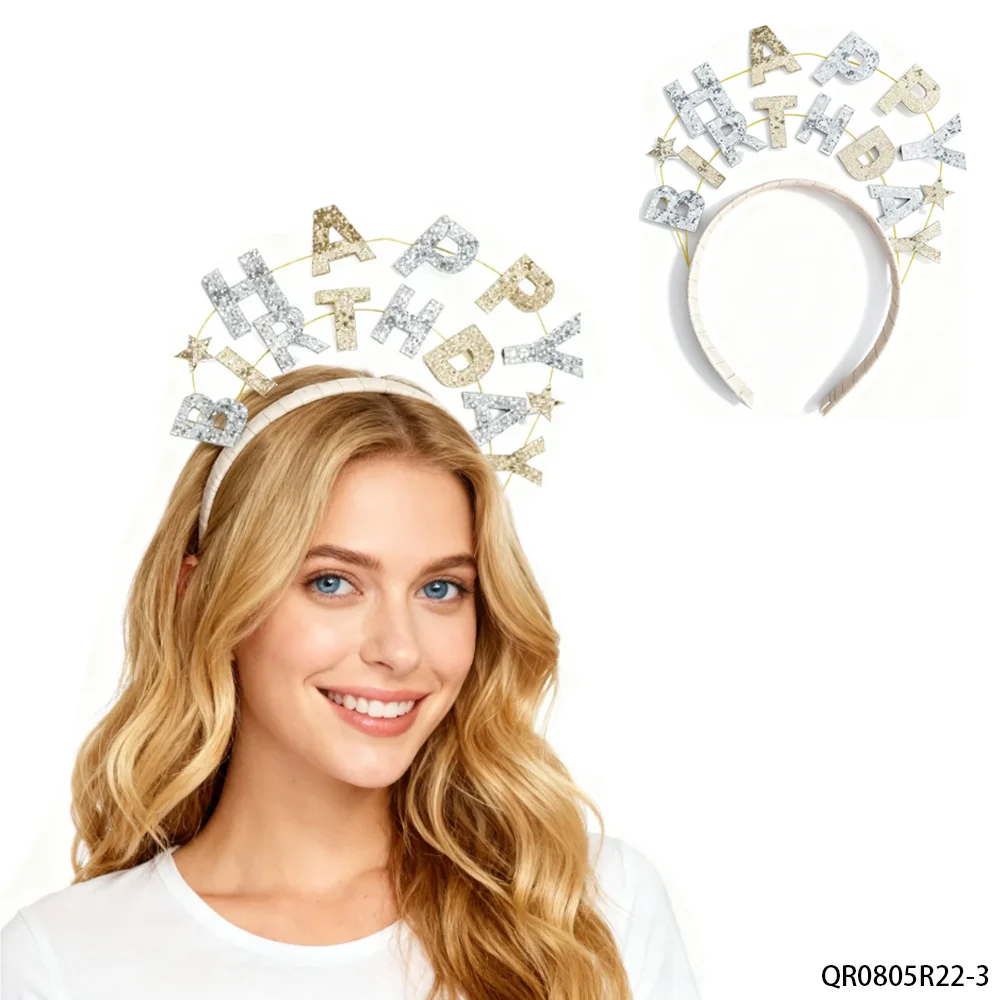 عصابة رأس عيد الميلاد الذهبية والفضية اللامعة من PESENAR، تصميم الحروف، زخرفة النجوم، لامعة رائعة