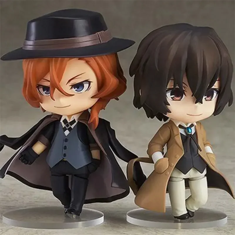 Aixlan Q Version Anime Figure Dazai Osamu Nakahara Chuuya Pvc Action Figure Mori Ogai Figurine Collectible Model Toys Kids Gifts