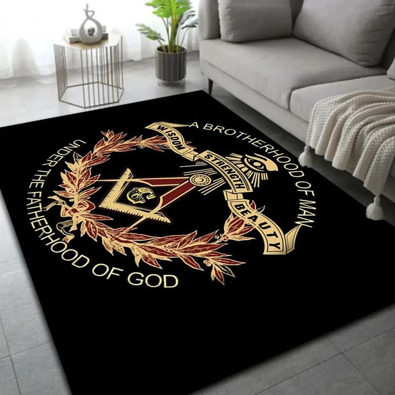 Alfombra masónica para sala de estar, alfombrilla de anillo, iluminati, grande, todo lo que ve, ideal para Fitness