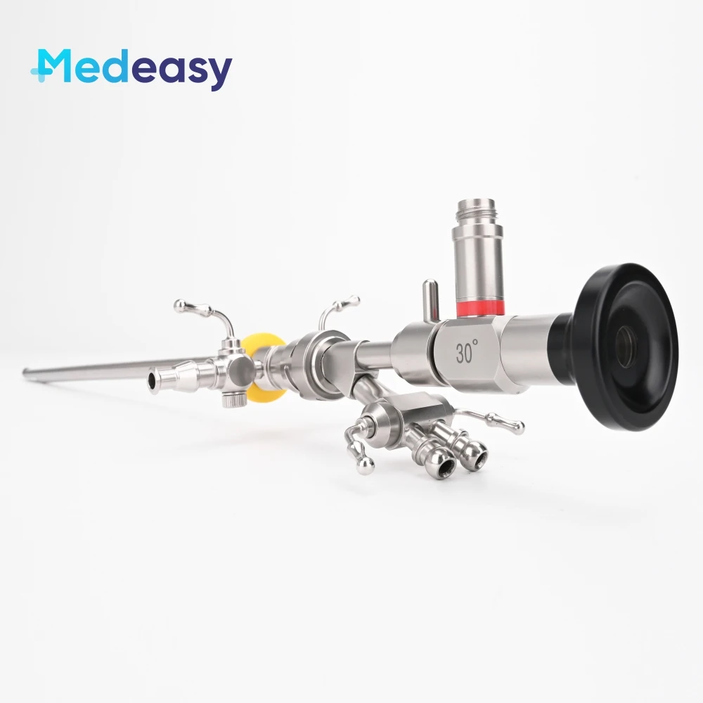 Urology Rigid Cystoscopy Set Cystoscope 30 Degree 4mm with Sheath & Obturator and Endoscope Bridge Single/Double Channels